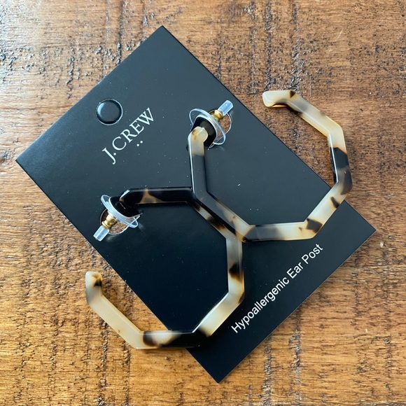 J. Crew Jewelry - J. Crew Tortoise hoop hexagon earrings.